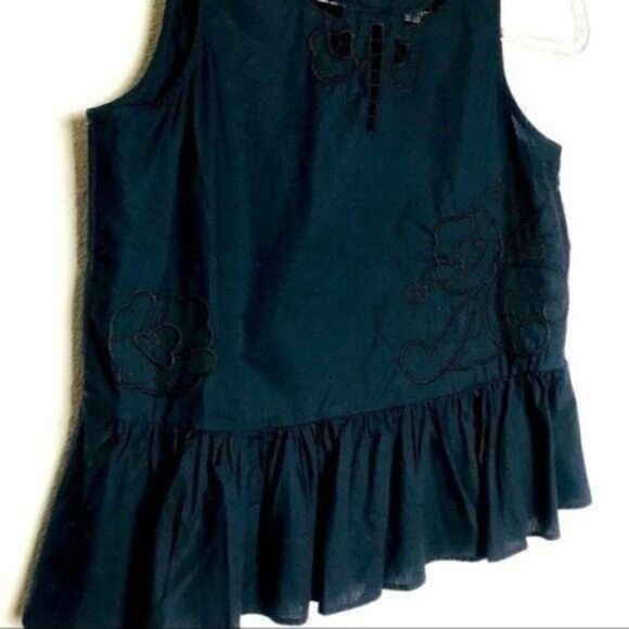 Madewell sleeveless embroidered peplum  top XXS BoxK - Picture 5 of 10